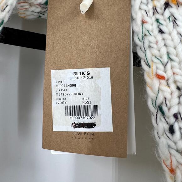 Rook Sherpa Lined Crochet Infinity Winter Scarf Warm Ivory & Speckeld NWT - Picture 7 of 8